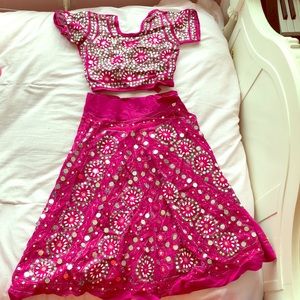 Indian top and Embroidered skirt